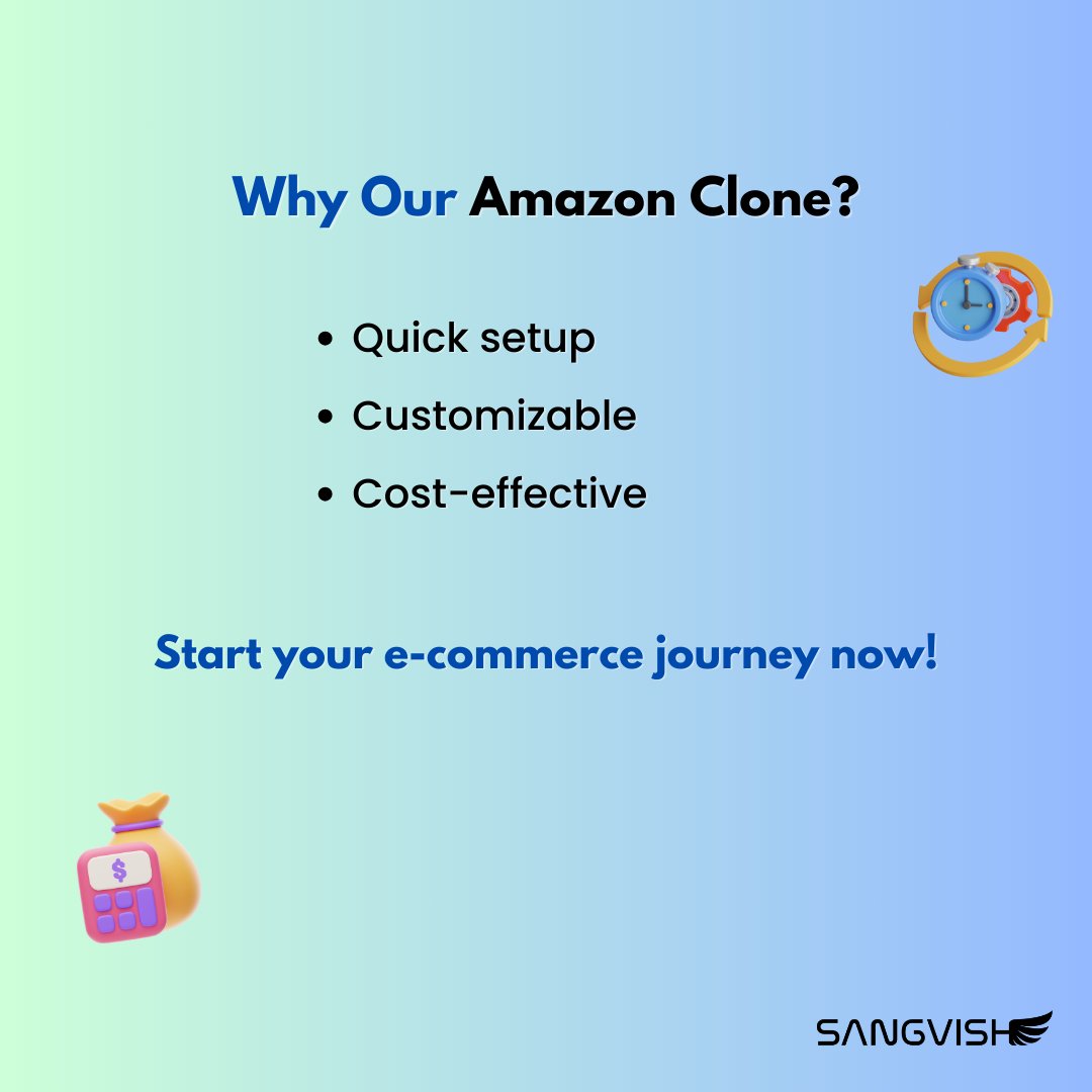 SangVishTech's tweet image. Ready to launch your own eCommerce empire? With our Amazon Clone, you can create a powerful marketplace, tailored to your vision!
Visit: sangvish.com/amazon-clone/
#amazonclone #amazonclonescript #ecommercescript #business #startup #trending