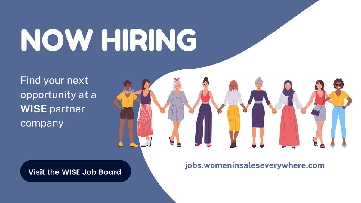 Thinking about a career pivot or looking for your next opportunity in sales and tech? WISE partners <a href="/JohnsManville/">Johns Manville</a>, @Thoropass, @MovableInk and more are hiring!

🔍Start your search on the WISE job board 👇 jobs.womeninsaleseverywhere.com

#hiring #womeninsales