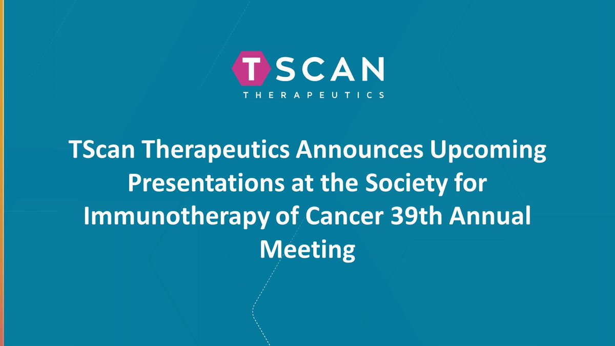 Today we announced the acceptance of three abstracts for poster presentation at the upcoming <a href="/sitcancer/">Society for Immunotherapy of Cancer</a> 39th Annual Meeting being held November 6 - 10 in Houston, TX and virtually. Learn more: bit.ly/3BFrDK8 #SITC24 #CellTherapy