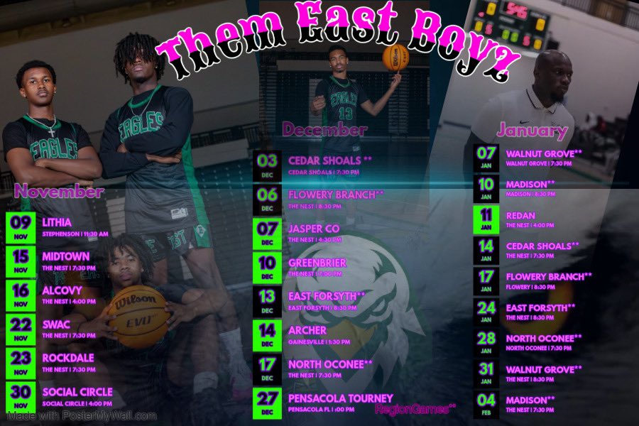 🏀Them East Boyz🏀 
                         24/25 Schedule