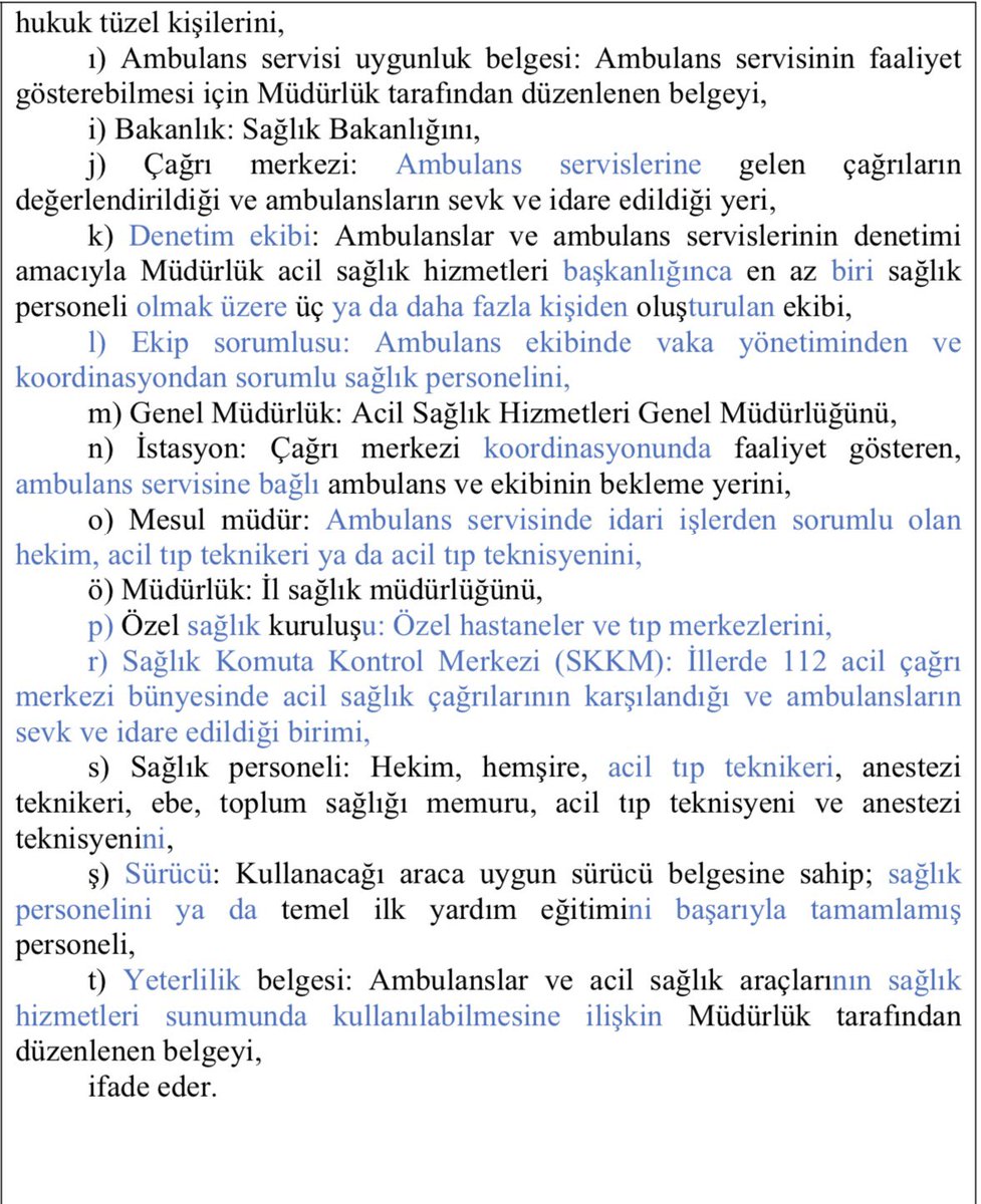 tarikbalci's tweet photo. 1-Sağlık Bakanlığı Ambulans Yönetmeliğinde değişiklikler yaparak görüş için kurumlara yolladı. Ambulanslarda çalışan sağlık personeli başlığı altında hekim, hemşire, anestezi teknikeri ve teknisyeni, ebe, toplum sağlığı memuru ve paramedik çalışır olarak düzenlemektedir. https://t.co/Ns8PXBAC58