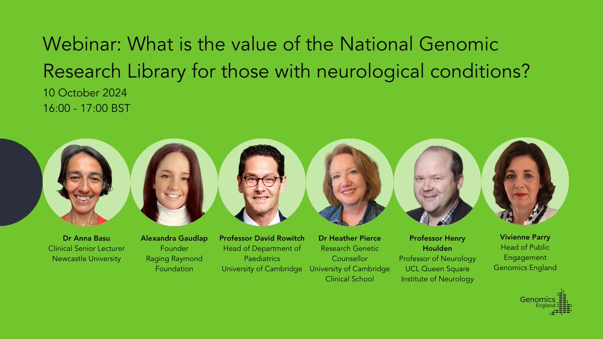 There's still time to register for our webinar next Thursday, which will cover the latest insights into cerebral palsy genomics and how genomics is being used to resolve complex neurological conditions to give more people a diagnosis.
Register for free: ow.ly/k1ve50STVlF