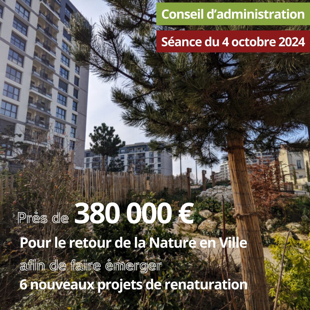 <a href="/Benoit_Chevron/">Benoît Chevron</a> <a href="/iledefrance/">Région Île-de-France</a> <a href="/sdeschiens/">Sophie Deschiens ن 🎗️</a> <a href="/villedetrappes/">Trappes</a> <a href="/sartrouville78/">Sartrouville</a> <a href="/VilleIgny/">Igny</a> <a href="/VilledeVanves/">Ville de Vanves</a> <a href="/Montfermeil_off/">Ville de Montfermeil</a> <a href="/LivryGargan93/">Ville de Livry-Gargan</a> <a href="/leblanc_mesnil/">Le Blanc-Mesnil</a> <a href="/GPSO_SeineOuest/">Grand Paris Seine Ouest (GPSO)</a> <a href="/VilleVillejuif/">Ville de Villejuif</a> <a href="/seinesaintdenis/">Département de Seine-Saint-Denis</a> 🌿 6 nouveaux projets subventionnés, en plus des 42 précédents, grâce à notre 2e appel à manifestation d'intérêt "Retour de la Nature en Ville" ! ➕ de 1,7M€ pour renaturer et désimperméabiliser nos territoires carencés en espaces verts.