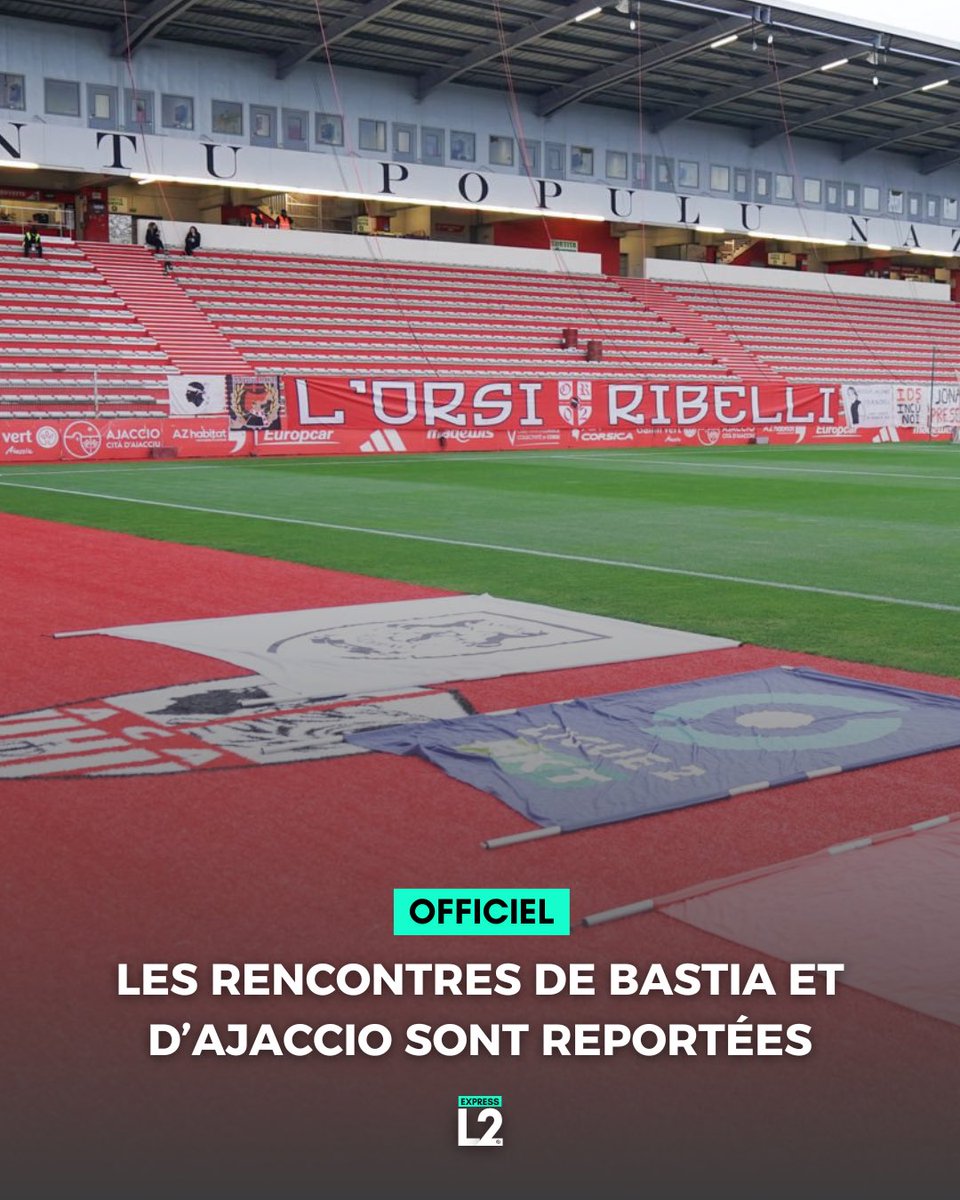 expressligue2's tweet photo. ⚠️👀 Alors qu'une grève touche actuellement la Corse, les quatre aéroports et six ports corses sont bloqués.

Le SC Bastia et l’AC Ajaccio ne peuvent donc pas accueillir ni se déplacer pour jouer leur rencontre de la 8ème journée. https://t.co/1iUBWMPZRw