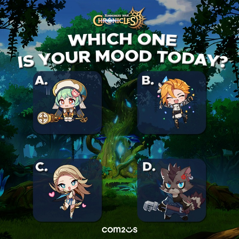 play_chronicles's tweet photo. 👋 Hello, Summoners!
🥳 Weekend has come! Which one is your mood today?
Let us know in the comments!
#SummonersWarChronicles #Chronicles #SWChronicles https://t.co/1ivSFEcxZO