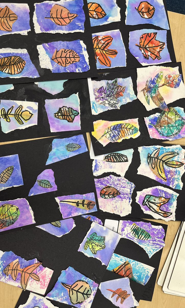 Some of our amazing Autumn artwork finished today! The children loved creating contrasting colours. <a href="/GlencairnpsN/">Glencairn Primary School, Motherwell</a>