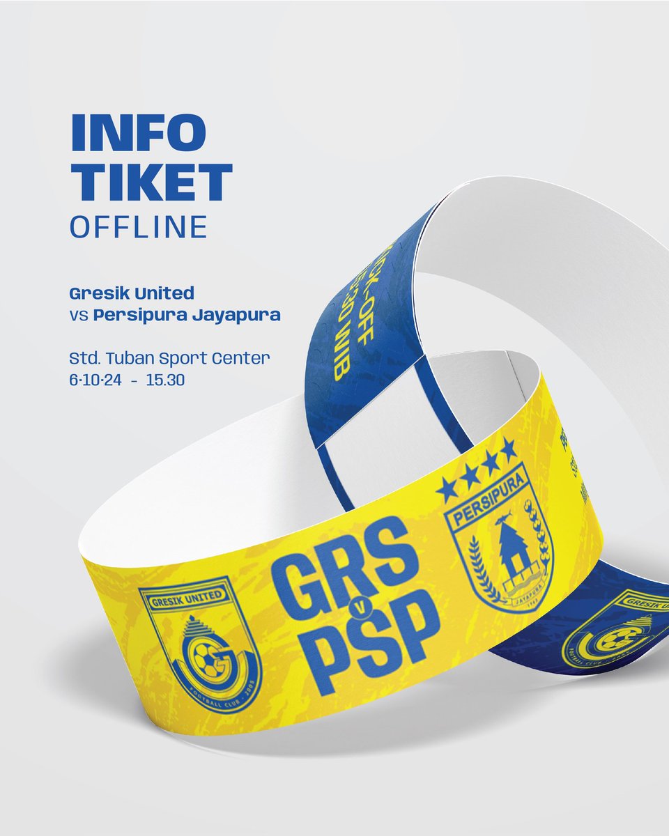 gresikutdFC's tweet photo. 𝙄𝙣𝙛𝙤 𝙏𝙞𝙠𝙚𝙩 𝙊𝙛𝙛𝙡𝙞𝙣𝙚! 🎟
*Dimohon menjaga barcode tiket masing-masing, sekali hilang bukan tanggung jawab Panpel.
#GresikUnited #LaskarJokoSamudro #SpiritOfUnited #PegadaianLiga2 #Grup3 #GRSPSP #InfoTiketOffline https://t.co/ogf3iqI2dl