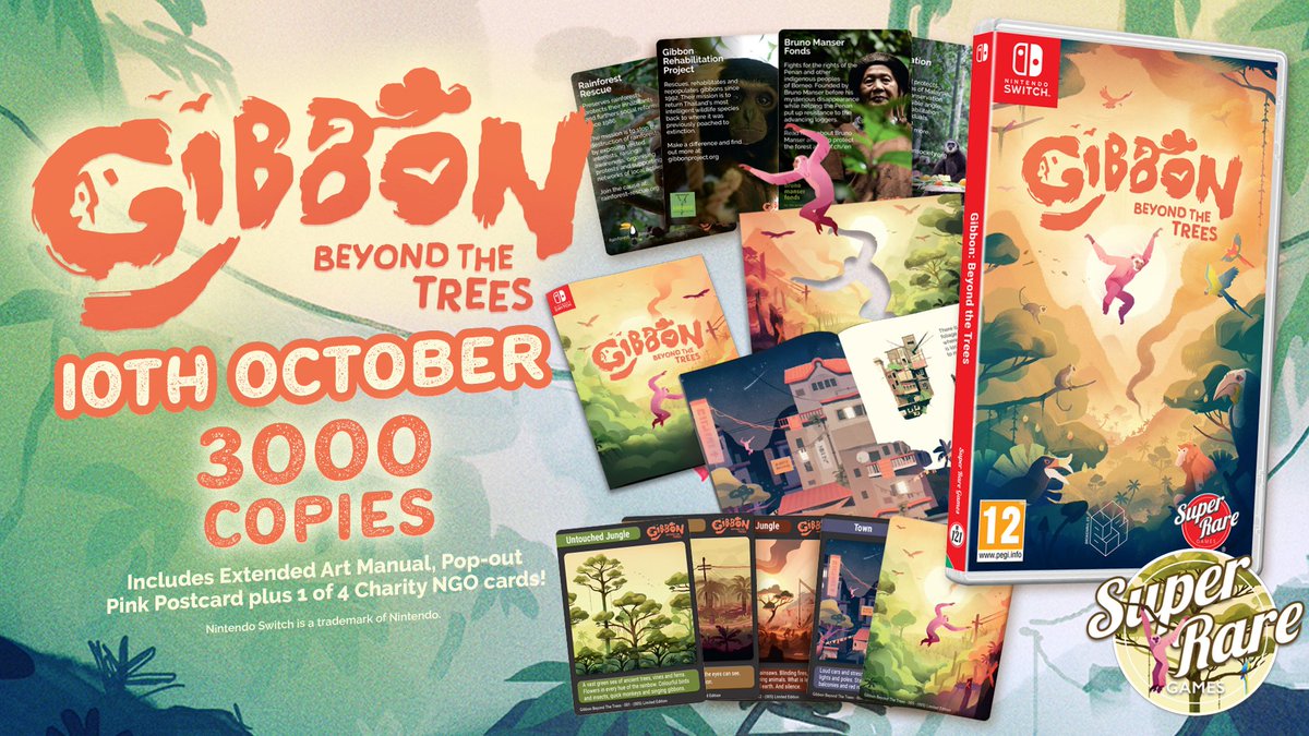 Broken Rules (@brokenrules) on Twitter photo Let's get physical!
We are partnering up with <a href="/SuperRareGames/">Super Rare Games</a> to release a boxed Gibbon: Beyond the Trees version!
๐ Nintendo Switch
๐คฉ Limited 3000 copies
๐ Release date: October 10th
Isn't it gorgeous?
๐ superraregames.com/collections/srโฆ Let's get physical!
We are partnering up with <a href="/SuperRareGames/">Super Rare Games</a> to release a boxed Gibbon: Beyond the Trees version!
๐ Nintendo Switch
๐คฉ Limited 3000 copies
๐ Release date: October 10th
Isn't it gorgeous?
๐ superraregames.com/collections/srโฆ