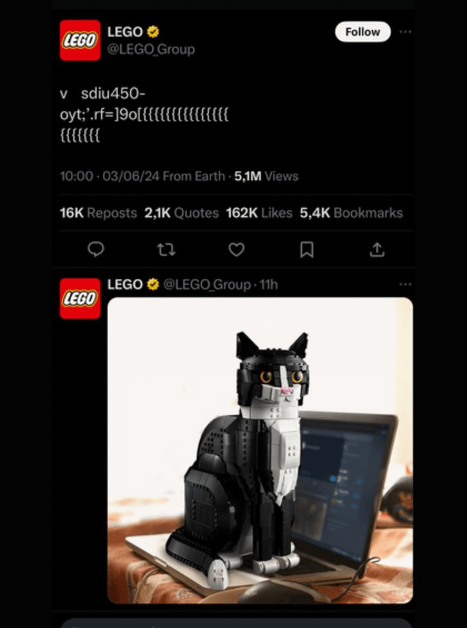 The_AdProfessor's tweet photo. 9 best social media ads I've collected this week:

1. LEGO https://t.co/z1sgAC7xAM