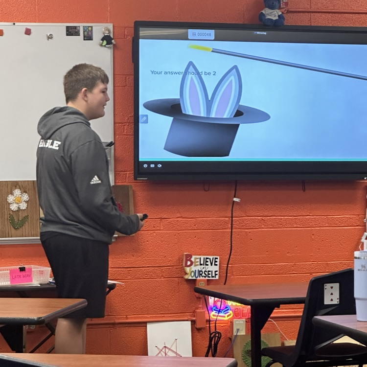 ThayerCentral's tweet photo. Mrs. Bulin's Algebra classes presented their Math Magic projects this week. Students had to find a number trick to share with the class, then explain the algebra behind the trick. Students were able to guess a phone number, shoe size, favorite TV show and age just to name a few. https://t.co/fDZEEDpg1j
