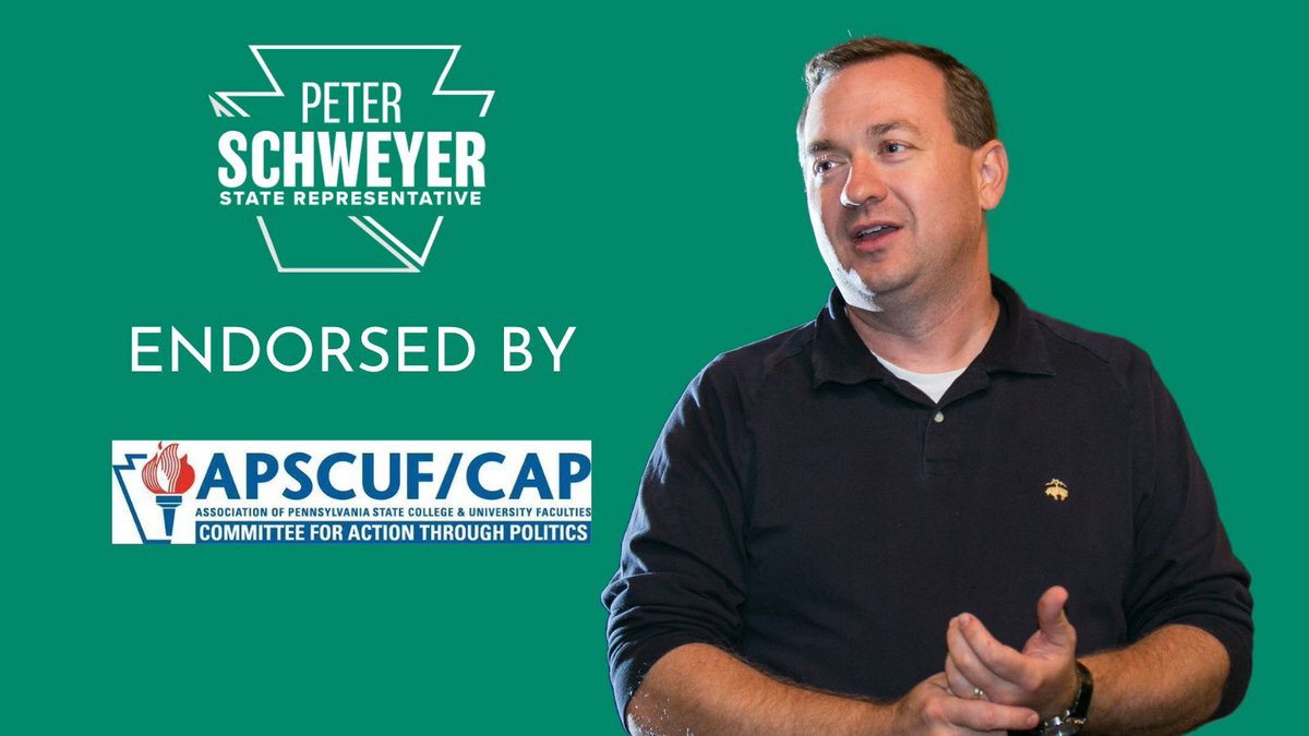 While I do not have an opponent this year, I'm so very honored to have been, once again, endorsed by the Association of Pennsylvania State College and University Faculties (APSCUF).
⬇️
