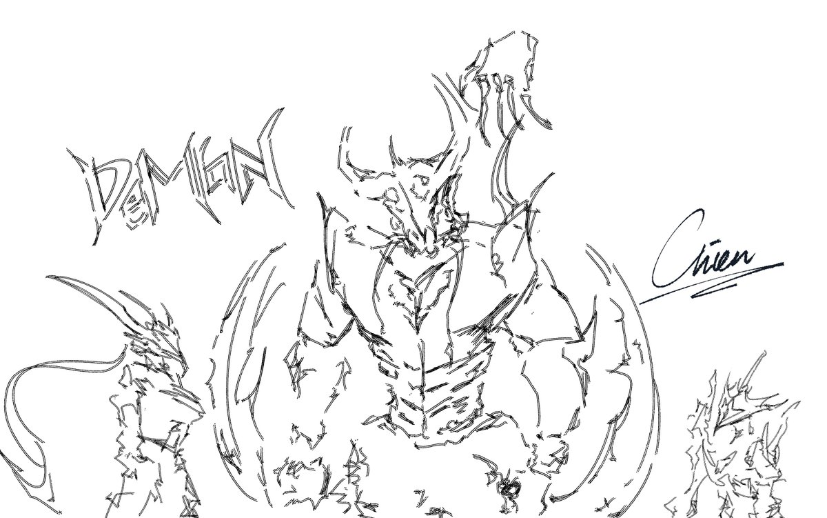 幾分鐘隨意設計的三惡魔 
邪惡畫風還是比較拿手qq