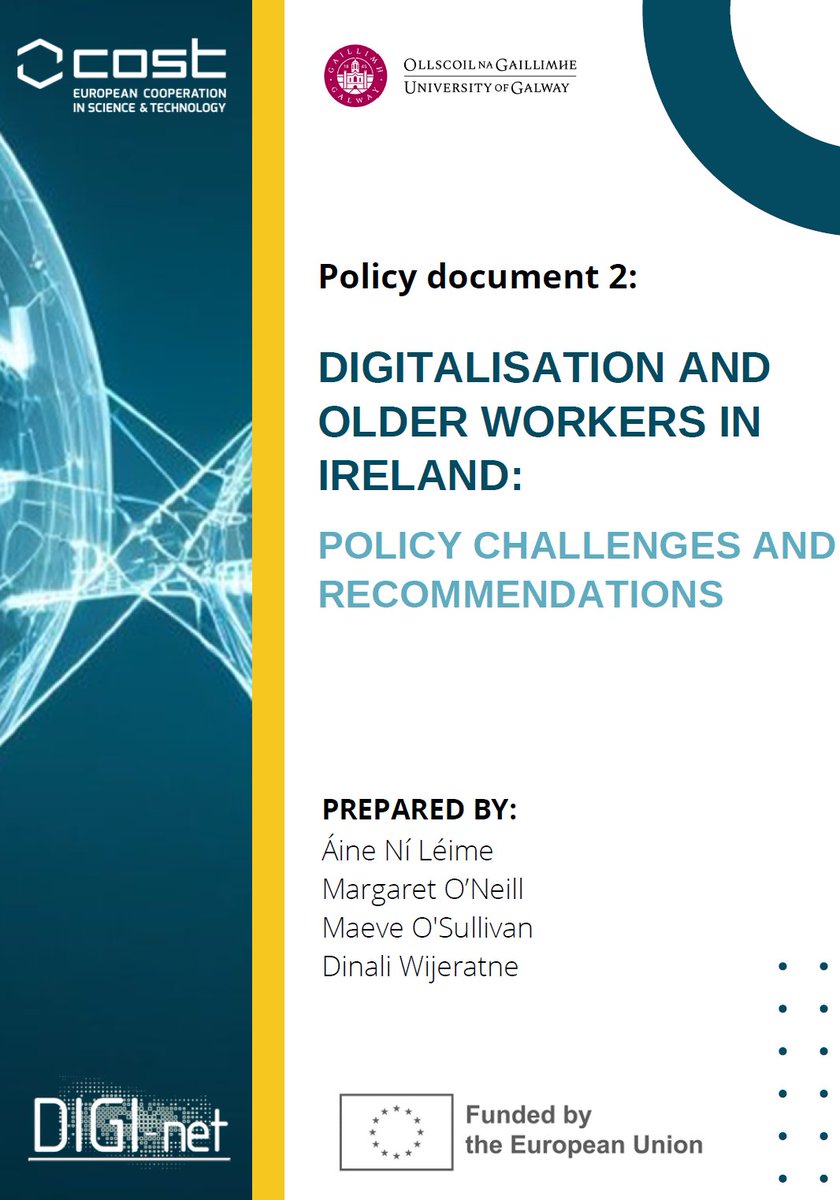 📝 New Policy Document Alert!
We're excited to share our latest publication:
"Digitalisation and Older Workers in Ireland: Policy Challenges and Recommendations."
👉shorturl.at/J5roa