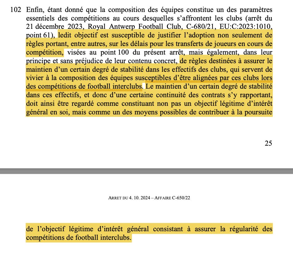 Ant1Duval's tweet photo. 5. This is the main holding on which #FIFA and clubs can rely to defend the need to preserve some form of #transfersystem in the future. https://t.co/y022GGC2Y6