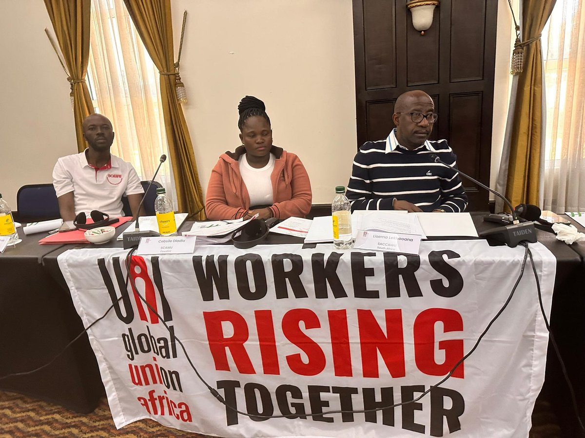_cosatu's tweet photo. #SACCAWU is participating in #UNIAfrica Massmart and Pick n Pay #Shopsteward Alliance meeting in Johannesburg @uniglobalunion @africanews https://t.co/eLHLK8kc4m