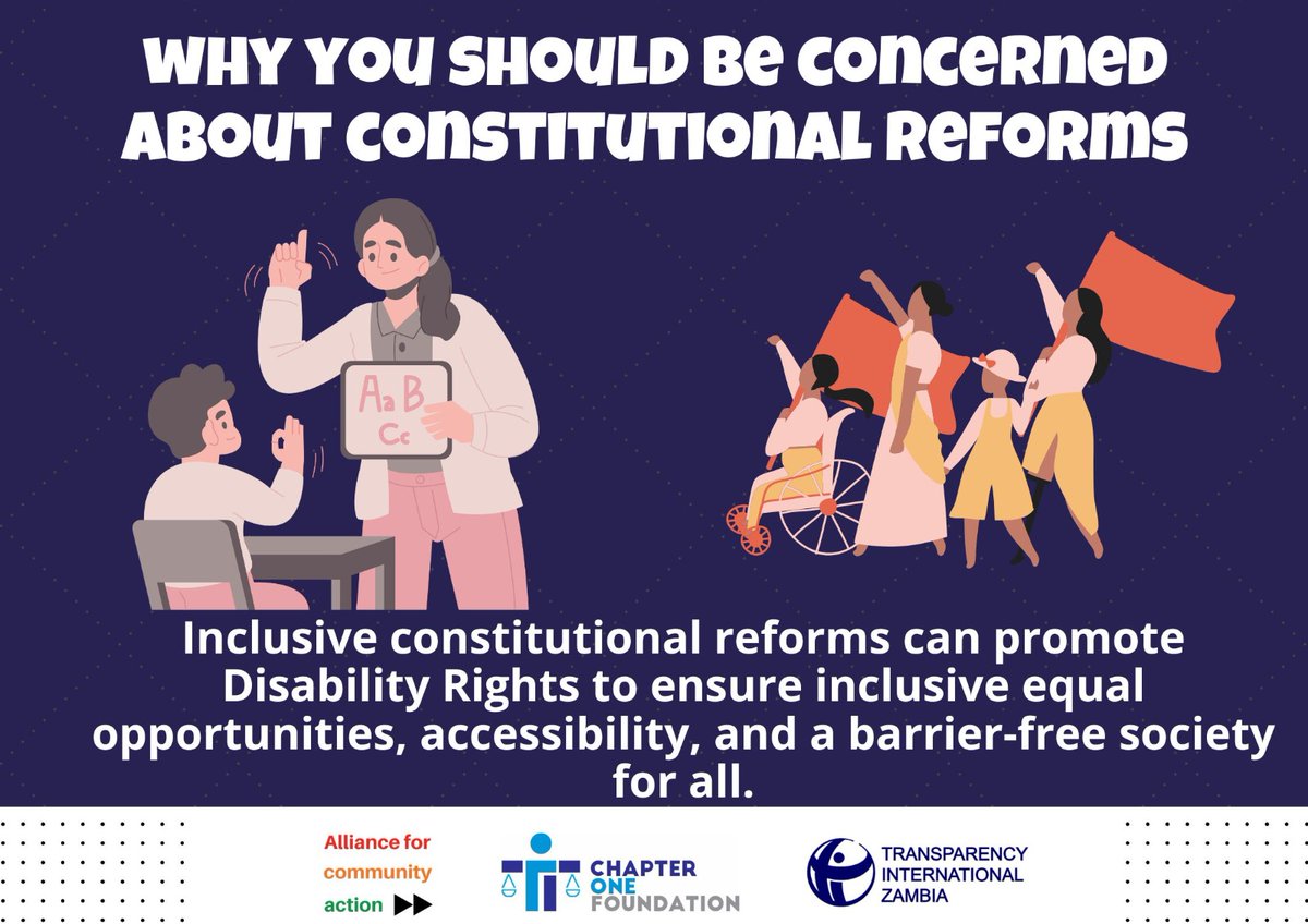 GiftZungaile's tweet image. Let&apos;s ensure accessibility, remove barriers, and build a society where all can thrive!
#ZambianConstitution
#Fixit
#constitutionalReforms
@HHichilema 
@Tiz