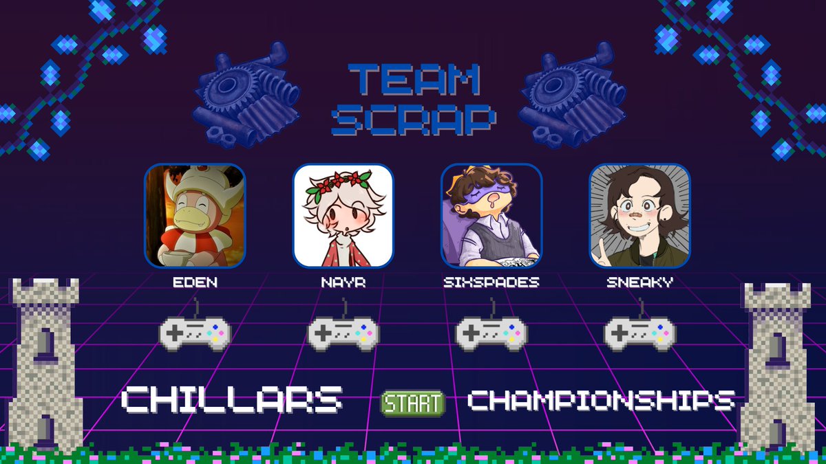 CHChampionship's tweet photo. Get ready to scrap cause we're... 
Announcing Team Scrap!

@Edenticals 
@Standen05 
@sixspadess 
@HiderSneaky 

Watch them tussle the competition on October 12th at 10am EDT! https://t.co/c4Us95xl51