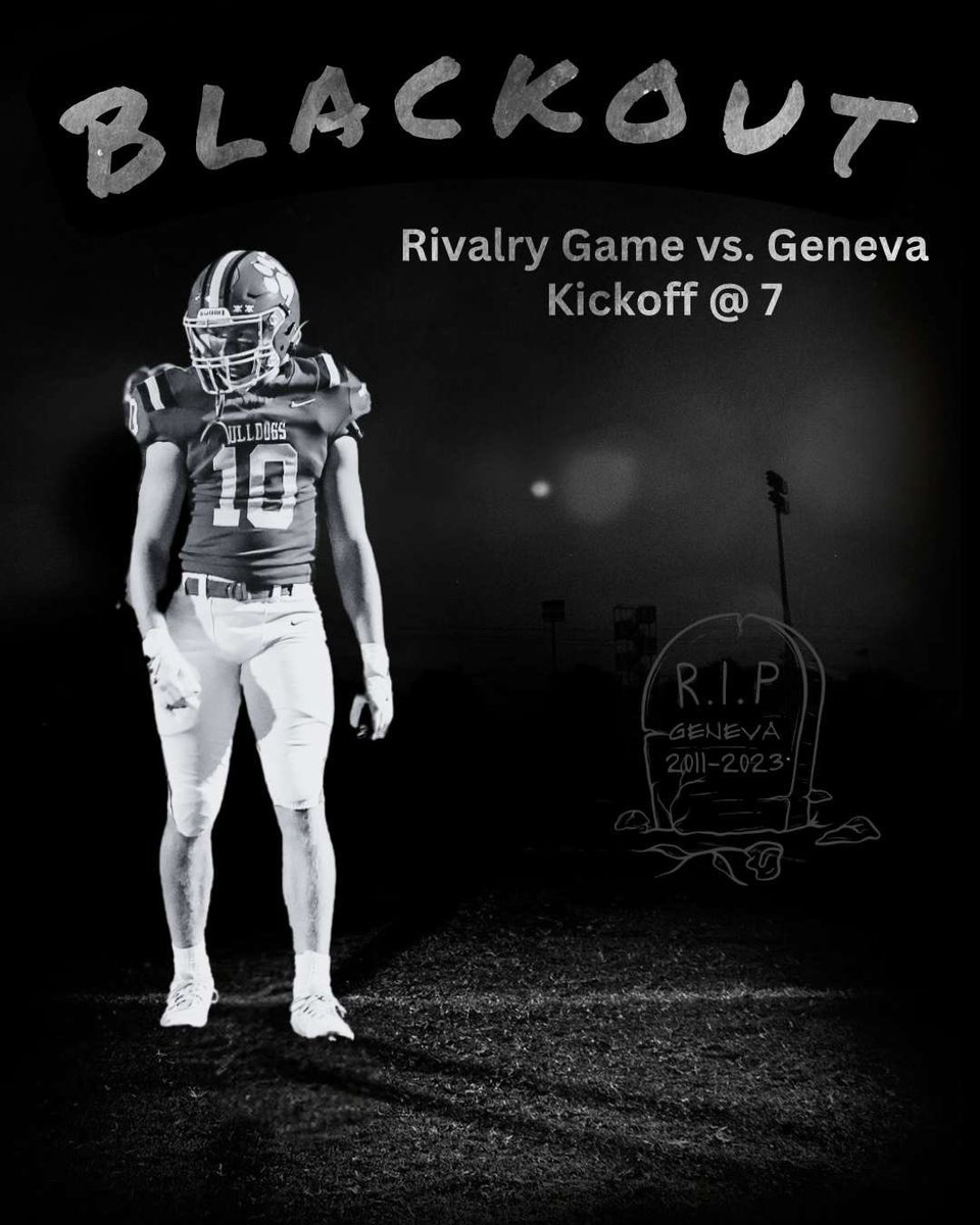 Batavia Dog Pound 🐾 (@bdogpound) on Twitter photo Rivalry Game vs Geneva @ Home
Theme- Black out
Game starts at 7:00
Be there to support your Bulldogs‼️‼️
<a href="/BataviaFootball/">Batavia Football</a> Rivalry Game vs Geneva @ Home
Theme- Black out
Game starts at 7:00
Be there to support your Bulldogs‼️‼️
<a href="/BataviaFootball/">Batavia Football</a>