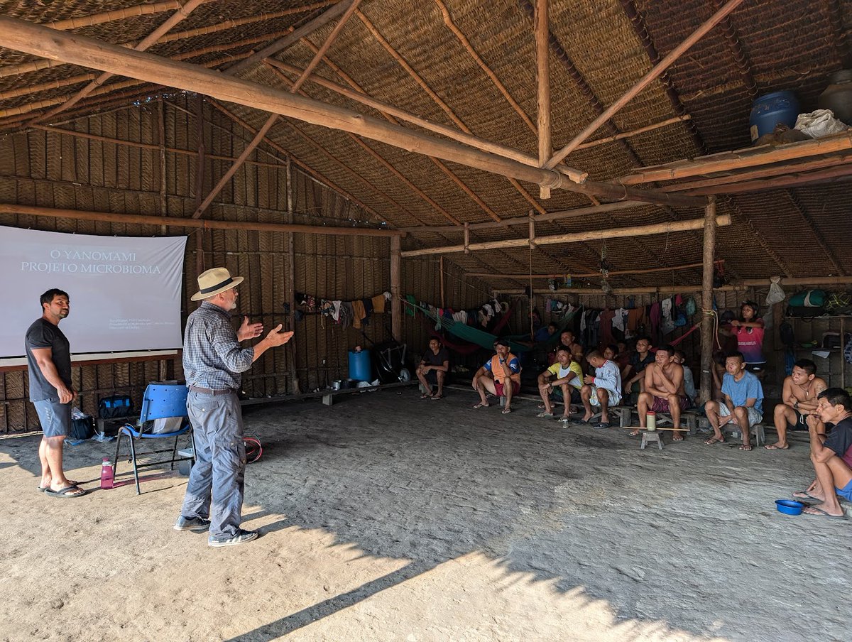 During our visit to the vibrant #Yanomami village, Curua, we shared #microbiomeresearch updates &amp; discussed youth education programs w/ the leaders. We're excited about the potential for Yanomami youth to get involved and we're committed to working together to make this happen!