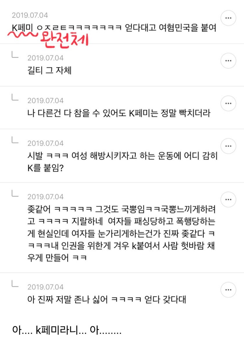 왜 여초만 애국뽕 애국강요 심한지 궁금한 달글