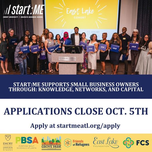 Tomorrow is the last day to apply! Start:ME Atlanta is looking for promising small business owners in and around East Lake. Could that be you? If so, apply now! startmeatl.org/apply