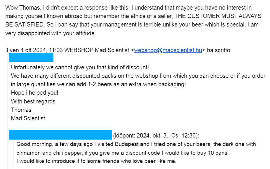 madscientisthun's tweet photo. "THE CUSTOMER MUST ALWAYS BE SATISFIED. So I can say that your management is terrible unlike your beer which is special, I am very disappointed with your attitude" #tgif #lol https://t.co/GMvKYcotgW