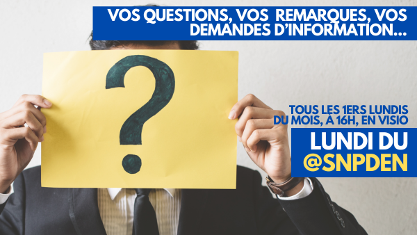 snpden's tweet photo. Contre l'isolement des #perdir
➡️ #lundi du @Snpden 

✅ Demain, lundi 07.10, à 16H
Se retrouver, échanger, donner son avis, partager les infos...

https://t.co/8mQtSCygrB https://t.co/eAk7rhtaWV