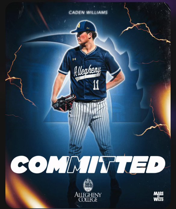 Congrats to Senior LHP Caden Williams (<a href="/xzwcaden/">Caden Williams</a>) on his commitment to Allegheny!

Caden’s numbers from last year: 
7-1 Record
62 K
16 BB
.228 BAA
1.67 ERA