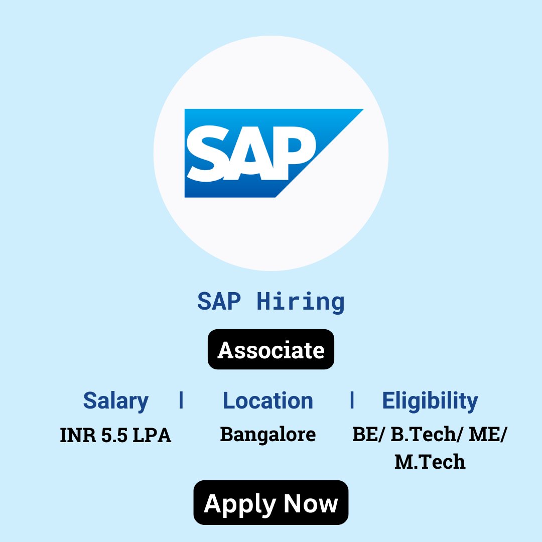 karthikpattadi's tweet photo. 🔍 SAP Off Campus Drive 2024 🔍

💼 Job Role: Associate

🔗 Apply Here: https://t.co/JOa1563JLt 

💬 Join Our WhatsApp Group: https://t.co/5iHAC7Iwi6

#SAPCareers #AssociateRole #JobOpportunity #Careers2024 https://t.co/PSiZ1aRDKV