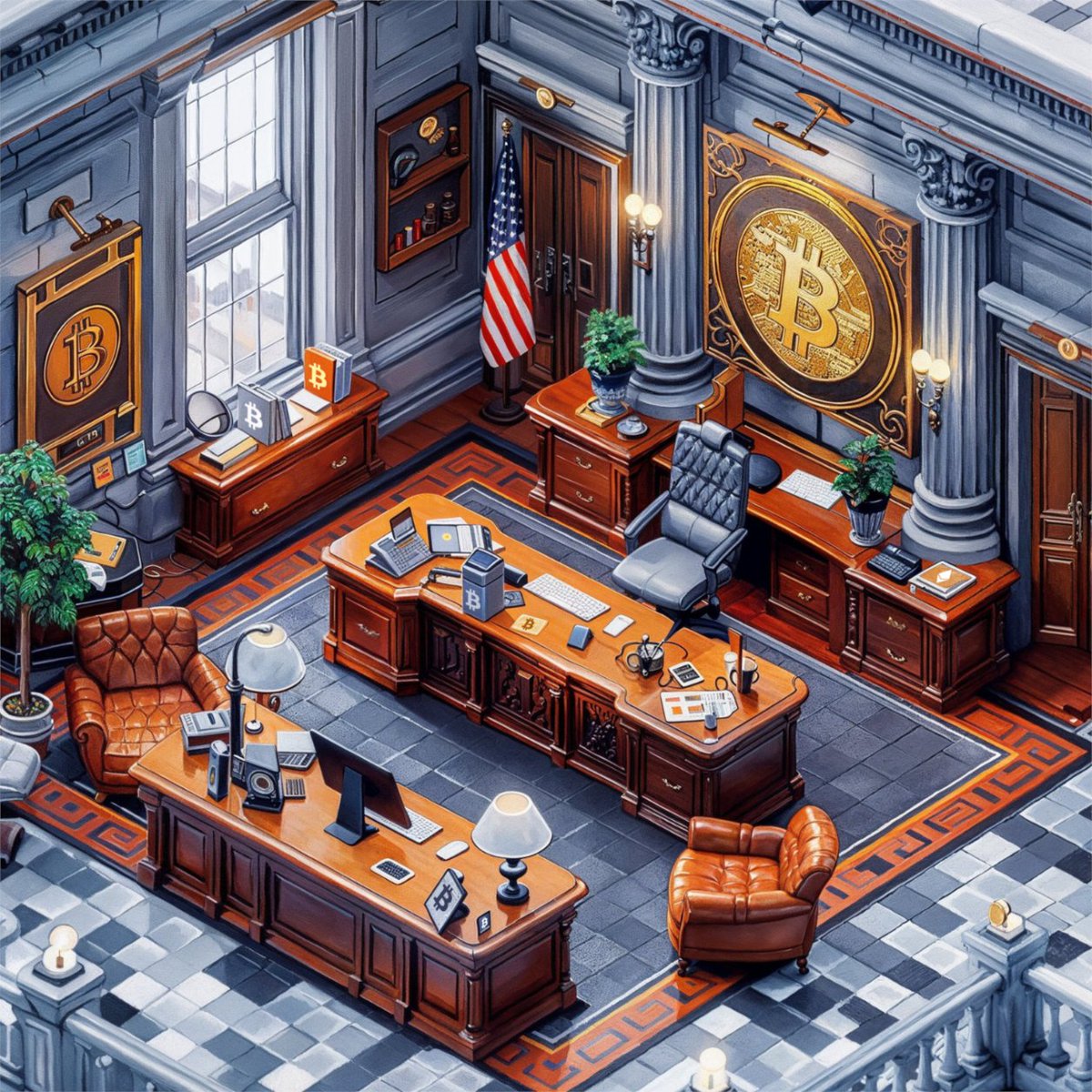 cryptocom's tweet image. It’s election season. There’s work to be done. First job: find all the hidden Bitcoin and tell us how many are there. #CROFam #CoinHunt