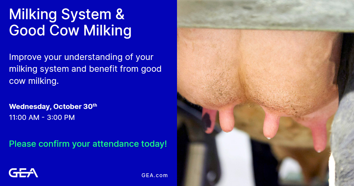 Want to improve your understanding of your milking system? Join us Oct 30th in Alma from 11-3. Drinks &amp; lunch provided. To attend, please let us know by calling 519-638-3022 or email info@conestogoagri.ca. We look forward to seeing you!
Event Link: facebook.com/share/pNY5FXPF…