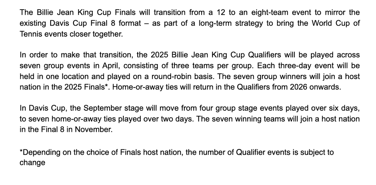 Billie Jean King Cup 2025 Venue