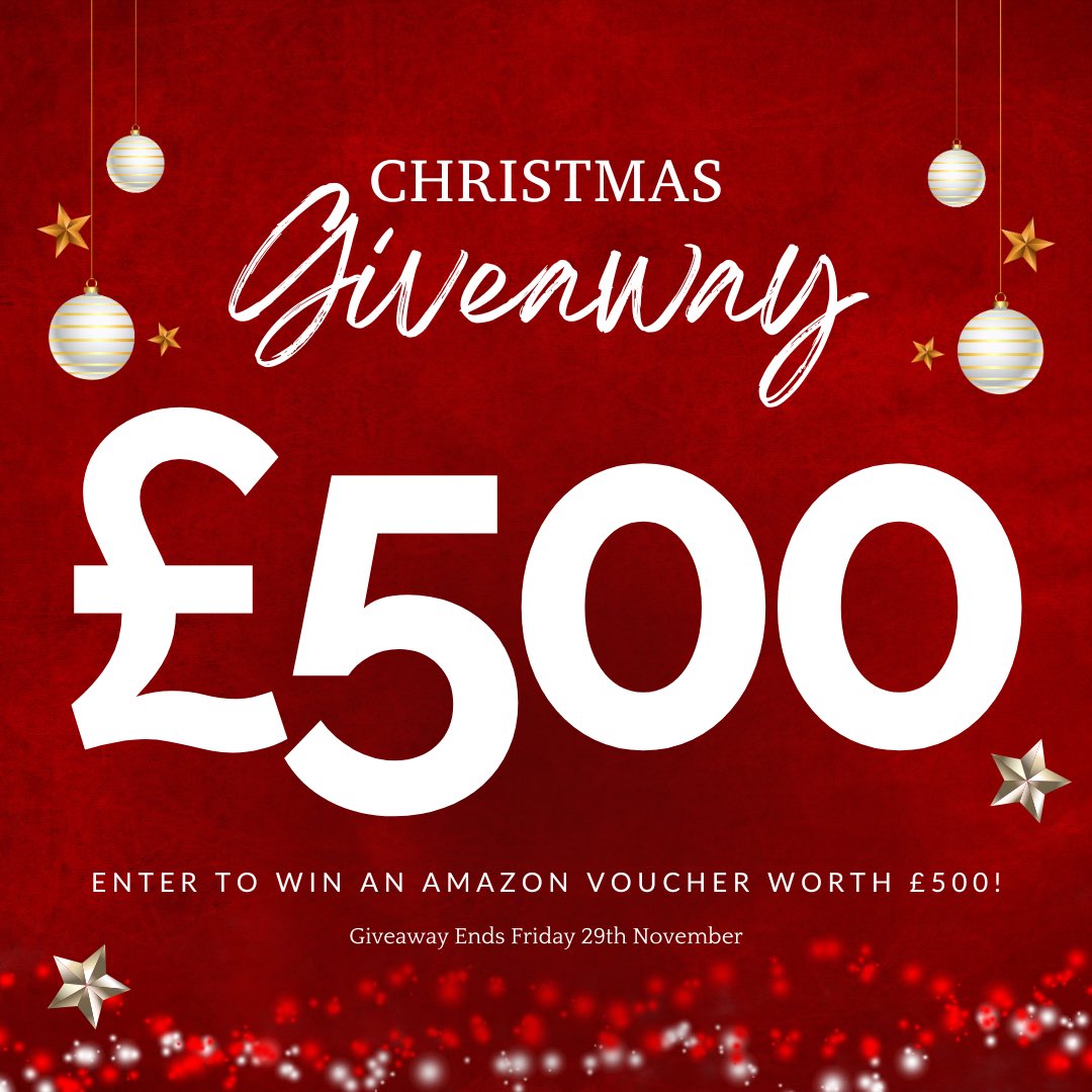 🎄 CHRISTMAS GIVEAWAY! 🎁

We’re giving away an Amazon voucher worth £500. To enter:

🎁 Like this post.
🎁 Follow us.
🎁 Repost.

Ends on Friday, 29th Nov.

Spread the word &amp; good luck! 👍🏽✨

T&amp;Cs Apply.

#ukgiveaway #christmasgiveaway #xmasgiveaway #amazonvoucher