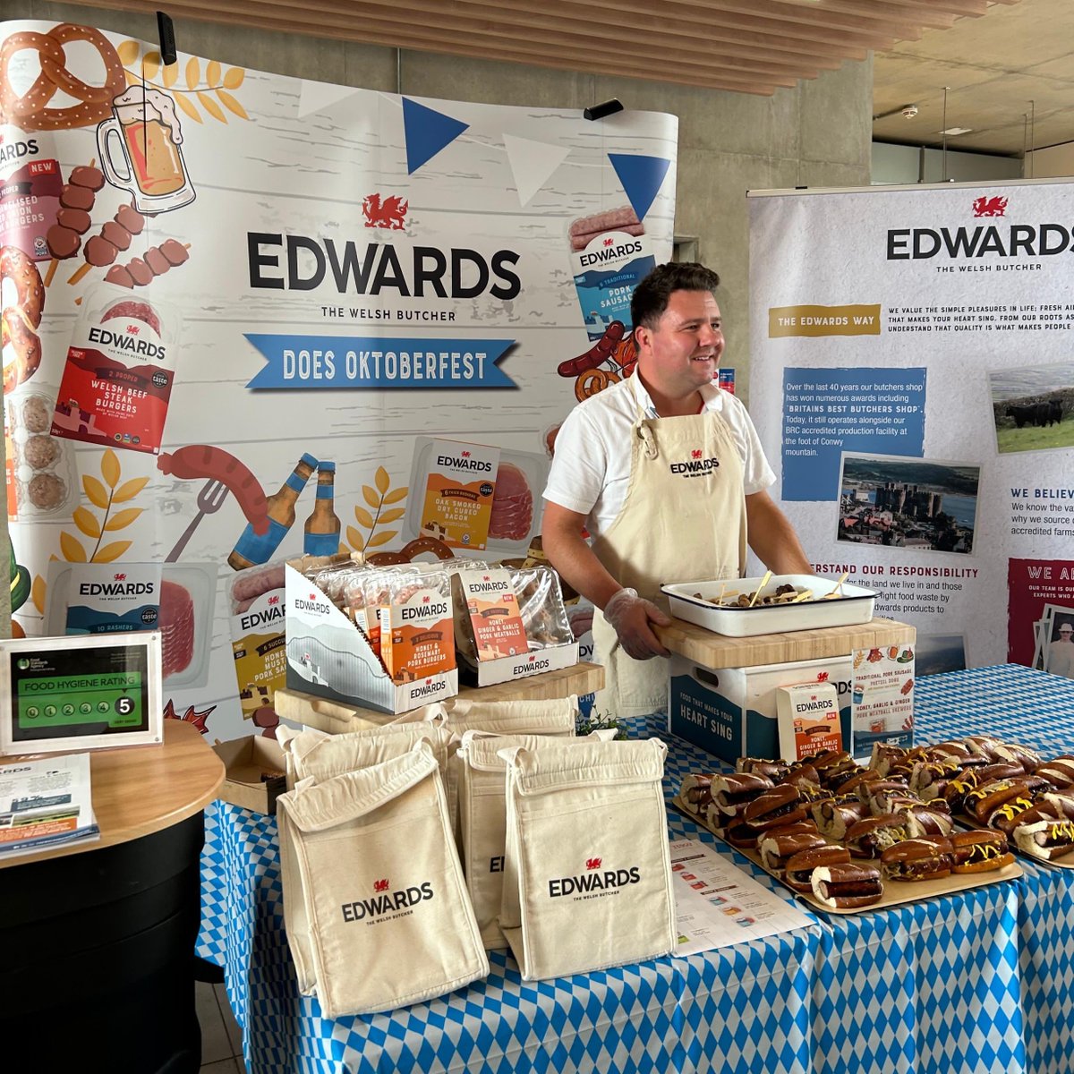 This week we joined <a href="/Tesco/">Tesco</a> Head Office for their Oktoberfest event.

Our Honey, Ginger &amp; Garlic Pork Meatballs and Traditional Pork Sausage pretzel dogs were a huge hit. It was the perfect time to try our NEW meatballs which have just launched in <a href="/Tesco_Wales/">Tesco Newyddion Cymru / Tesco Wales News</a> stores.