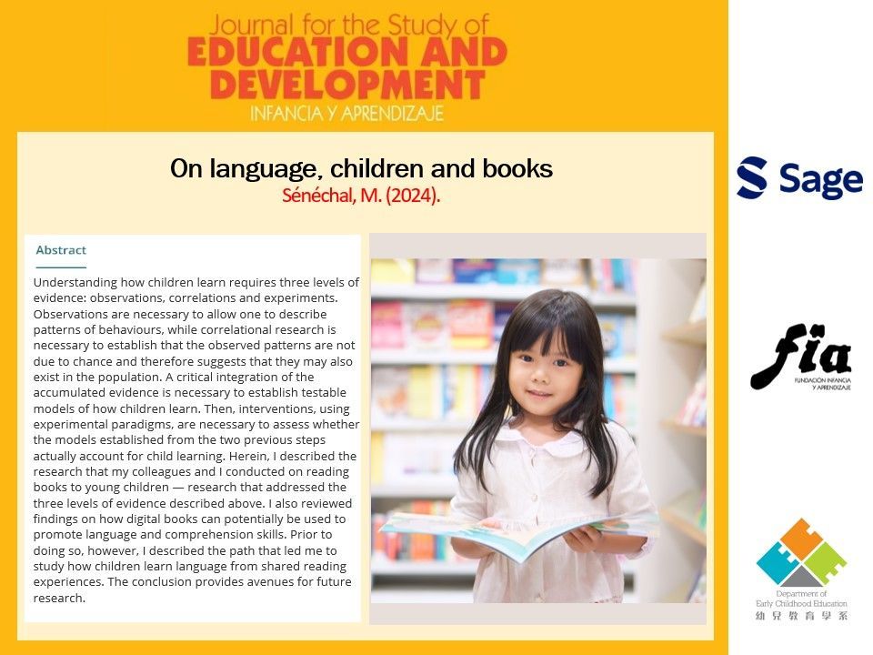 "On language, children and books“​
journals.sagepub.com/doi/epdf/10.11…
​
By Monique Sénéchal​

#education #development #research​​ #children​ #cognition​ #language​ #literacy