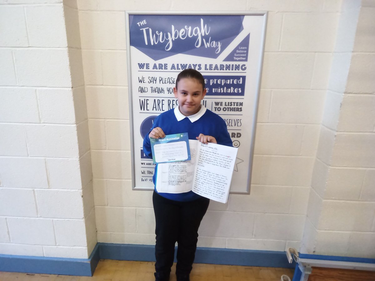 🌟 Congratulations to Freya for gaining the first ‘Proud’ Certificate of the year in Y5/6! Freya’s certificate is for her wonderful writing, which has blown us all away because of her wonderful use of language and improved punctuation.

Amazing effort, well done Freya! 😁👏