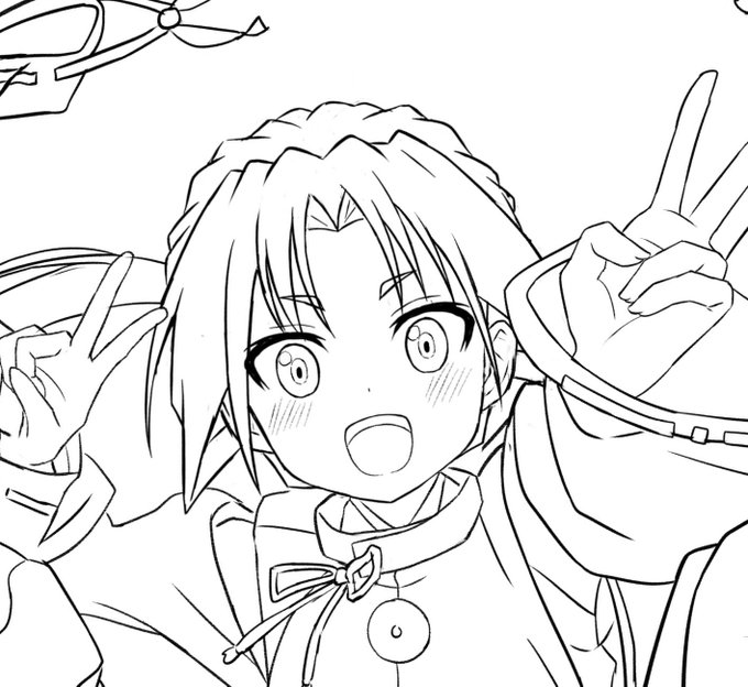 アニメの作画に近い感じで描けたかな? 