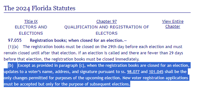 ElectProject's tweet photo. Florida's voter registration deadline is Monday, Oct. 7. Please register now if you wish to vote in the upcoming election

If you are currently registered in Florida, but moved, you may update your registration address after Oct. 7 https://t.co/IBC9oaMXez https://t.co/5K4hGbN0pz