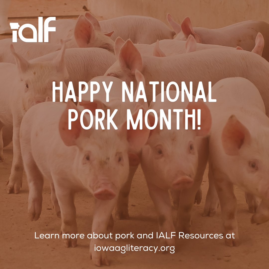 IowaAgLiteracy's tweet photo. Happy National Pork Month! 🐖
Follow along with IALF as we highlight various resources and lesson plans we have available to learn more about pigs and pork production. Visit https://t.co/CEQGQxAR0D to find more information! https://t.co/DMex85WIbD