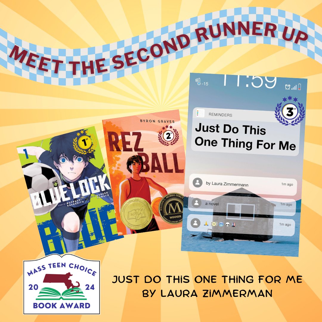 Coming in 3rd place this year, our 2024 Mass Teen Choice Book Award second runner up is... JUST DO THIS ONE THING FOR ME by Laura Zimmermann!

#MTCBA #justdothisonethingforme #laurazimmermann