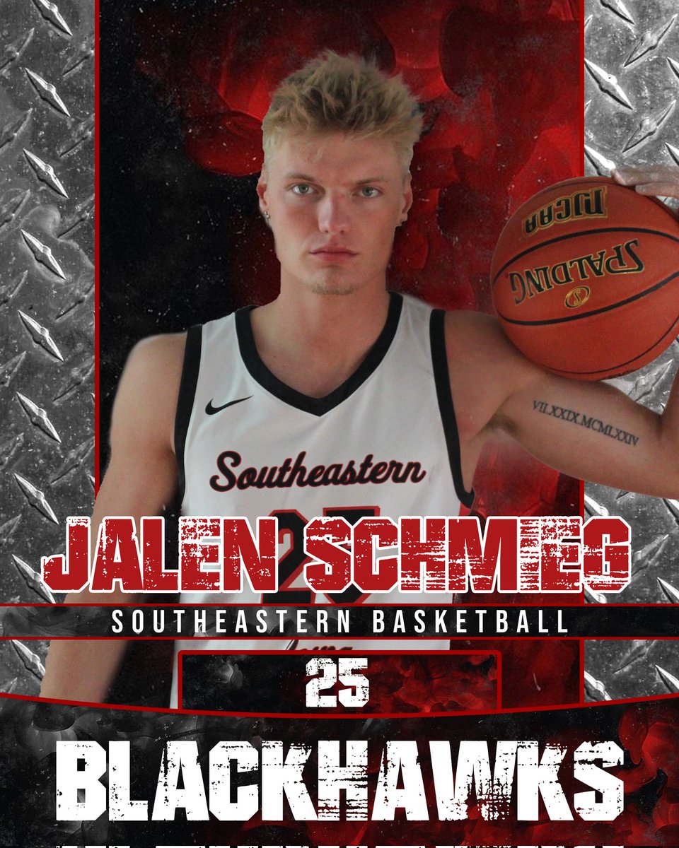 Please welcome back for his Sophmore season Jalen Schmieg💥🔥 Jalen came to us last season from Fort Collins,CO Let's Go Blackhawks🏀⚫️🔴⚪️