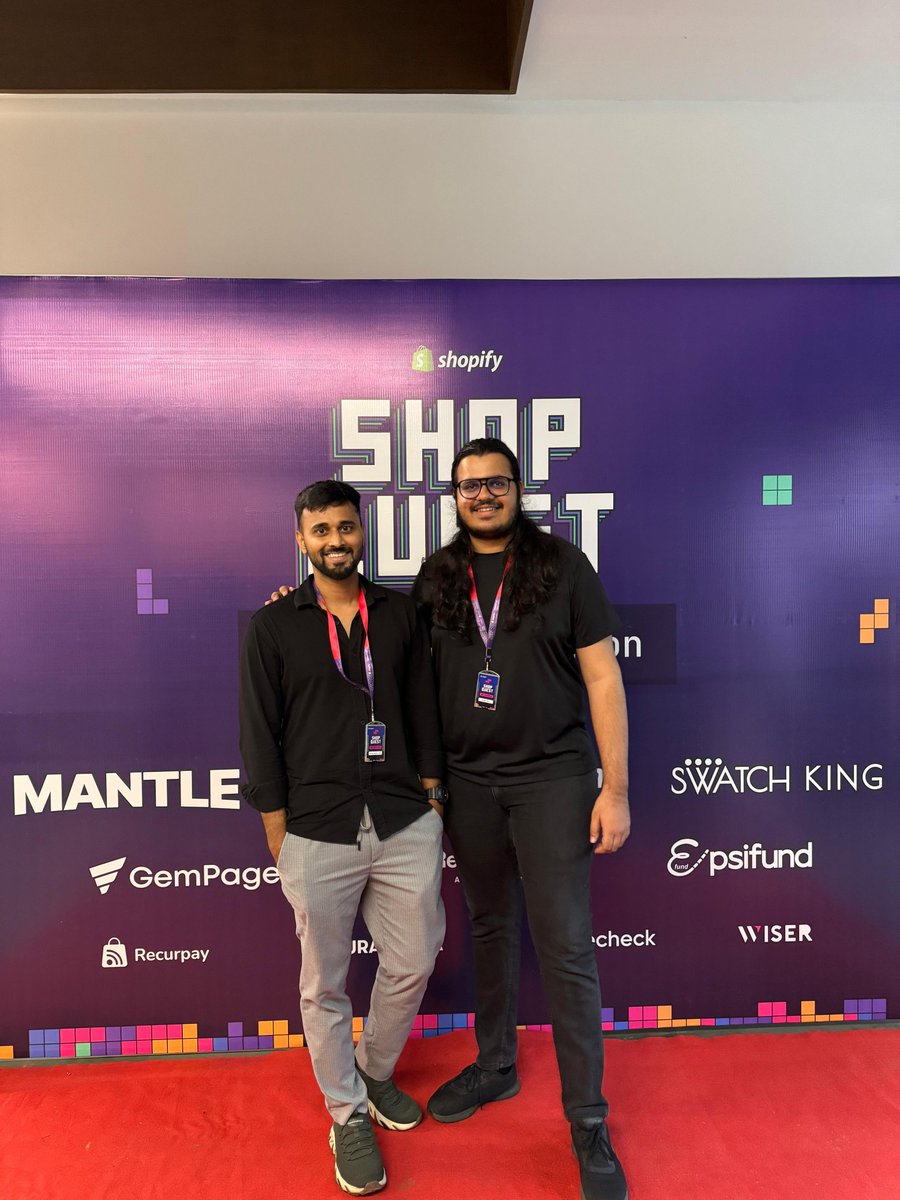 Vishwesh Shetty (@vishshet) on Twitter photo Keeping true to our trend, met <a href="/ayysoni/">Ayush Soni</a> for the 4th time, once again in a new city.
It was a great experience finally connecting with so many Shopify folks in real life at Shop Quest!
One more thing I learned today: I need to change my Twitter profile pic 🙄 Keeping true to our trend, met <a href="/ayysoni/">Ayush Soni</a> for the 4th time, once again in a new city.
It was a great experience finally connecting with so many Shopify folks in real life at Shop Quest!
One more thing I learned today: I need to change my Twitter profile pic 🙄