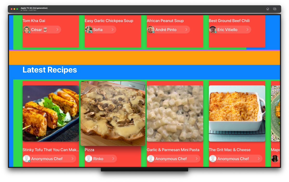 FosiaDesign's tweet image. A handy UI trick I&apos;ve learned over the years: colored backgrounds! Not for the aesthetic (oh God no haha) but to single out padding and spacing

Here I was looking to find the orange padding, which was hiding like the sun in November 🕵️‍♀️

#swiftUI #tvOS #buildInPublic #indieDev
