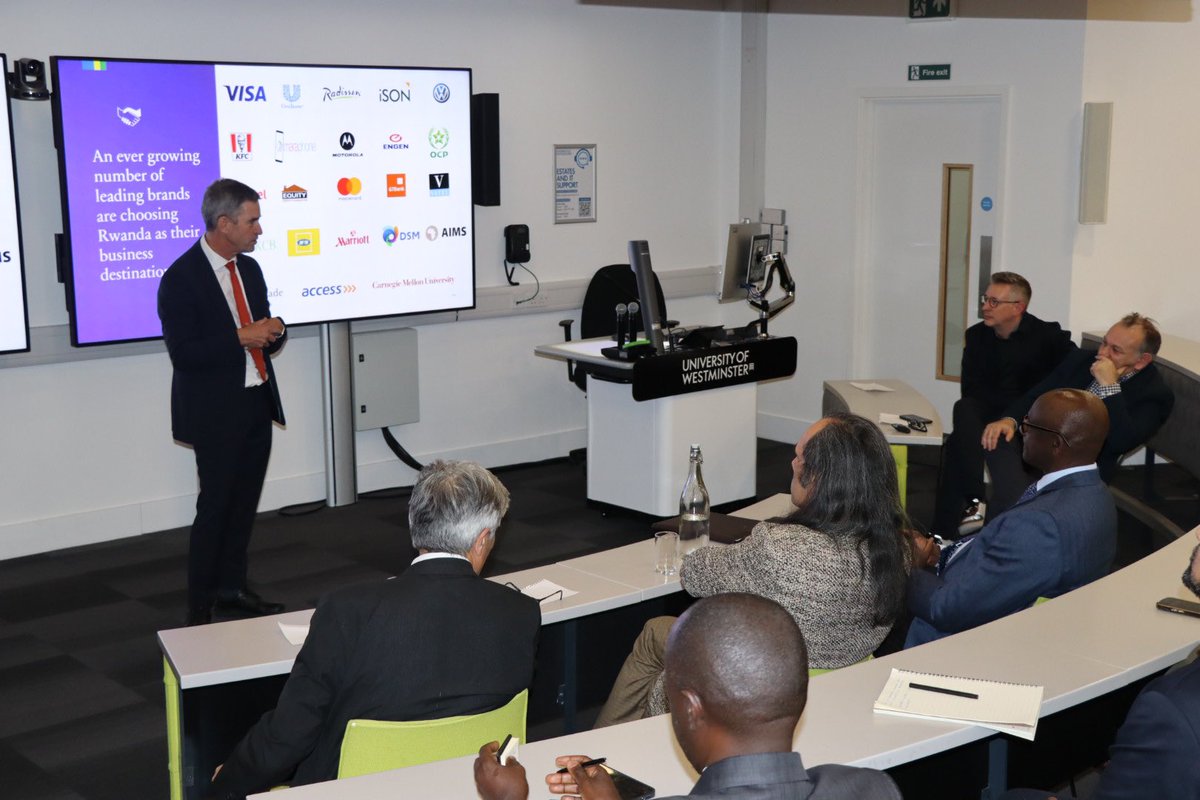 🇷🇼Rwanda in UK 🇬🇧🇮🇪🇲🇹 (@rwandainuk) on Twitter photo Yesterday, HC <a href="/BusingyeJohns/">Busingye Johnston</a> delivered a lecture, “From Ashes to Prosperity - Rwanda’s 30-Year Journey,” to the <a href="/UniWestminster/">University of Westminster</a> community, including VC <a href="/peter_bonfield/">Peter Bonfield</a>, Profs <a href="/dibyeshanand/">Dibyesh Anand 🏳️🌈</a>, <a href="/darrellkofkin/">darrell kofkin FHEA 🇬🇧🇷🇼</a>, & students in attendance, some of whom visited 🇷🇼 for a land use project. Yesterday, HC <a href="/BusingyeJohns/">Busingye Johnston</a> delivered a lecture, “From Ashes to Prosperity - Rwanda’s 30-Year Journey,” to the <a href="/UniWestminster/">University of Westminster</a> community, including VC <a href="/peter_bonfield/">Peter Bonfield</a>, Profs <a href="/dibyeshanand/">Dibyesh Anand 🏳️🌈</a>, <a href="/darrellkofkin/">darrell kofkin FHEA 🇬🇧🇷🇼</a>, & students in attendance, some of whom visited 🇷🇼 for a land use project.