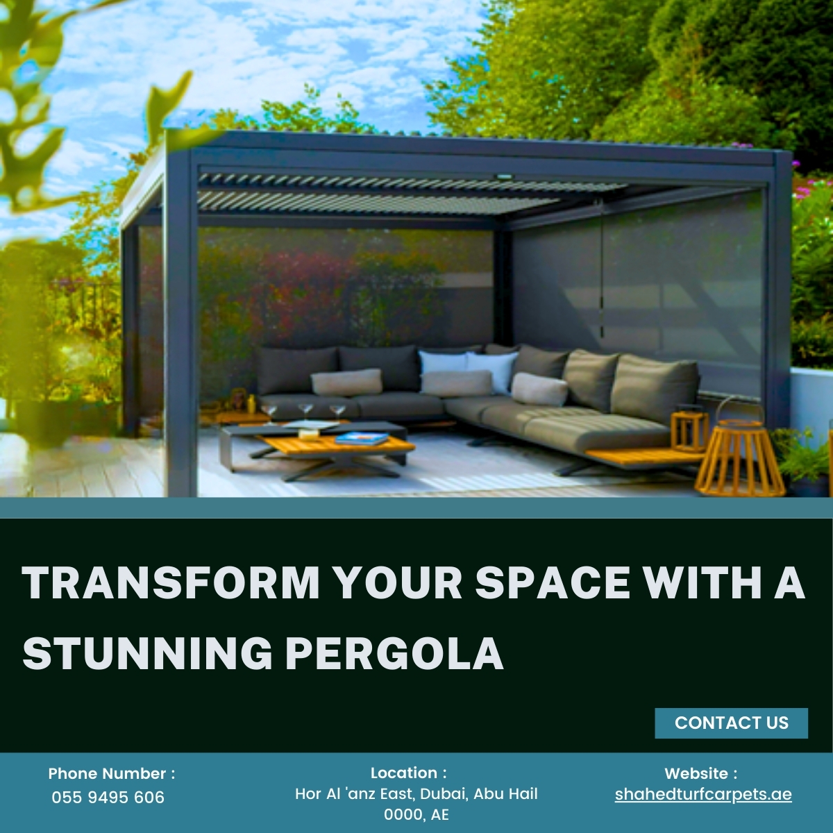 TurfCarpets's tweet photo. Add Timeless Elegance with a Pergola

Turn your outdoor dreams into reality with a custom-built pergola from Shaded Turf Carpets. Let’s create a stunning space that combines beauty, comfort, and functionality!

#PergolaDesign #OutdoorSanctuary #LuxuryPergolas #HomeUpgrade https://t.co/LSX3Z8OwV8