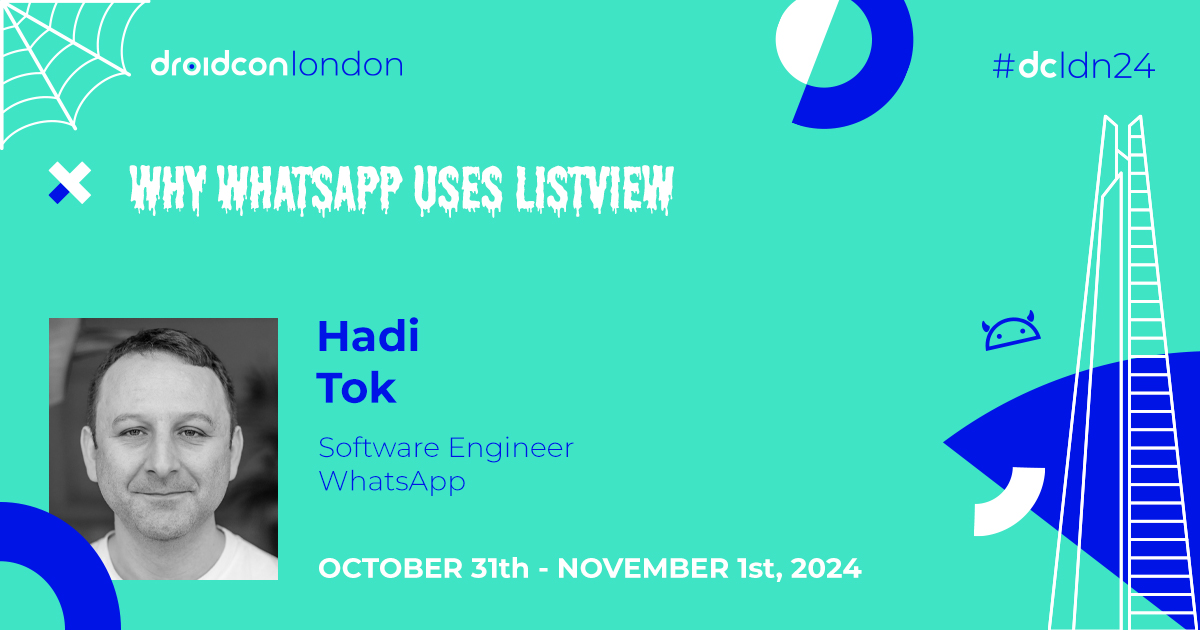 Join us for a must-see session with <a href="/hadi_tok/">Hadi Tok</a> at #dcldn24 📱

Still using #ListView in WhatsApp? Learn the technical &amp; organizational challenges that have prevented migration in #Android. london.droidcon.com/hadi-tok/