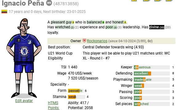 Canterano a la venta, buen defensa central. Esperamos que vaya a un equipo donde pueda entrenar y ser figura. 🤘🤘🤘