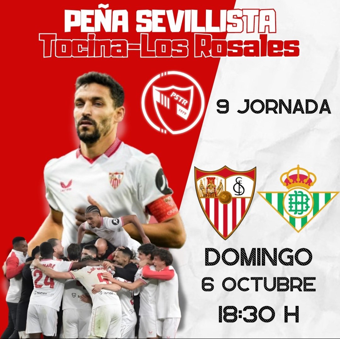 Nos vemos este domingo.en nuestra peña para vivir el derbi con un gran ambiente de sevillismo.

Os esperamos a todos.🍻