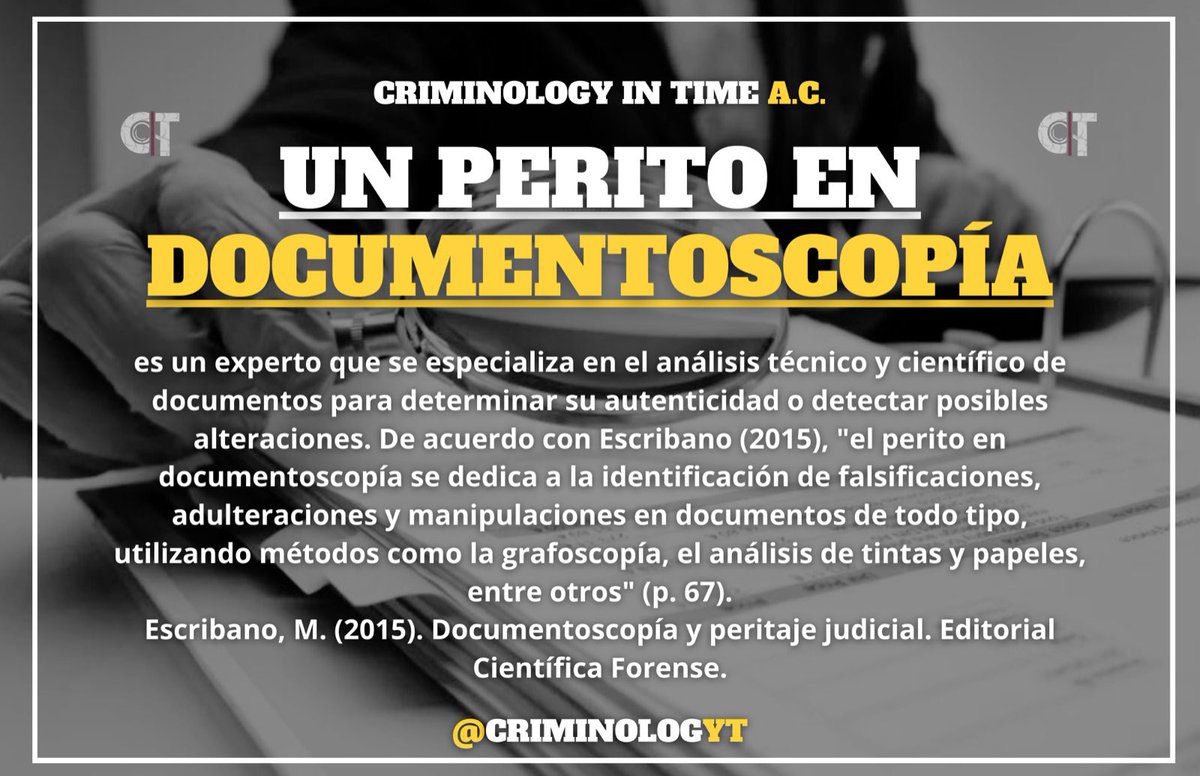 CriminologyT's tweet image. 🔍 ¿Sabías que un perito en documentoscopía analiza documentos para detectar falsificaciones y alteraciones? ✍️ Utilizan técnicas como grafoscopía y análisis de tintas 🕵️‍♂️

¿Crees que podrías detectar una falsificación? 🤔👇

#Criminología #Documentoscopía #Forense #Peritaje