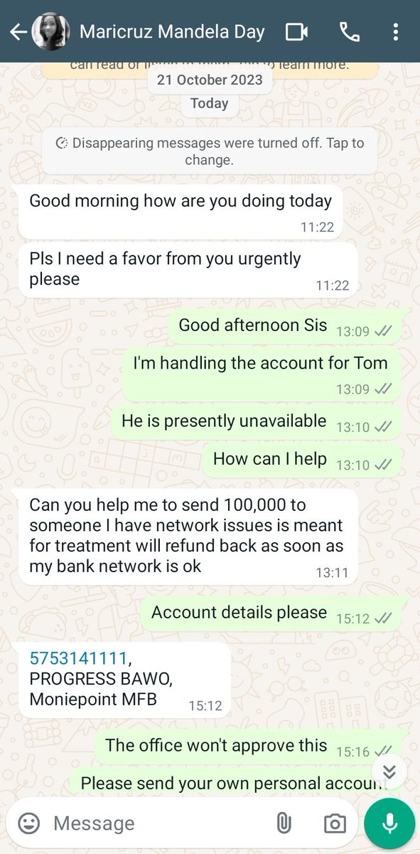 Dreamscape Resources (@thomasemmanuel2) on Twitter photo <a href="/moniepointng/">Moniepoint MFB</a> your customer Progress Bawo is in a fraud ring. I knew it's a scam. The number had been hacked. Many do not have the energy to chase these fraudsters because the process is tedious.
But if <a href="/cenbank/">Central Bank of Nigeria</a> <a href="/officialEFCC/">EFCC Nigeria</a> really want to clean up the system. Here's the details <a href="/moniepointng/">Moniepoint MFB</a> your customer Progress Bawo is in a fraud ring. I knew it's a scam. The number had been hacked. Many do not have the energy to chase these fraudsters because the process is tedious.
But if <a href="/cenbank/">Central Bank of Nigeria</a> <a href="/officialEFCC/">EFCC Nigeria</a> really want to clean up the system. Here's the details